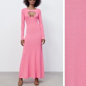 Elegant Pink Long Sleeve Dress